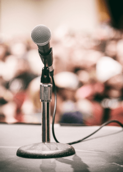 Microphone on stand