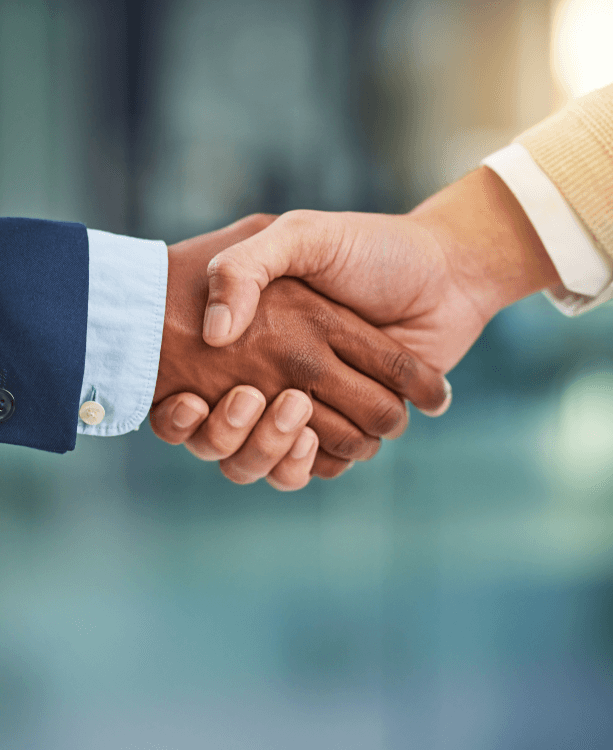 Close up of two people shaking hands