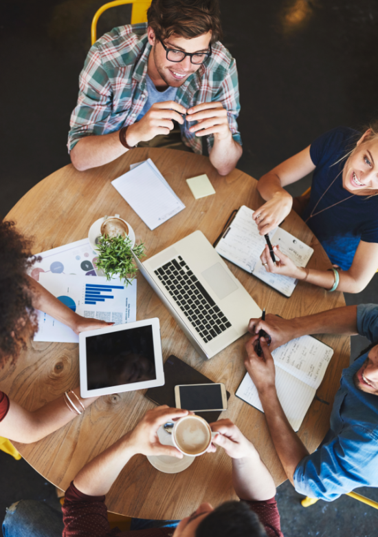 Group of people with devices